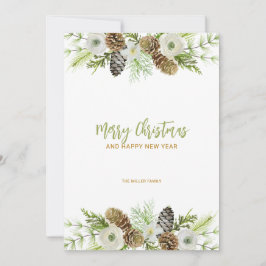 Invitación de Navidades de guirnaldas florales ver