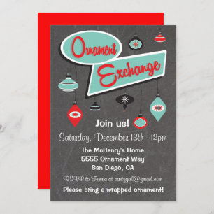 Invitación de Navidades de intercambio de ornament