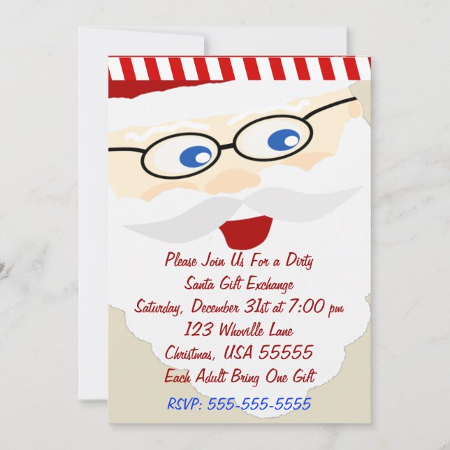 Invitación de Navidades de intercambio de regalos  (Anverso)