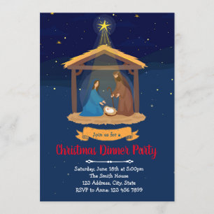 Invitación de navidades de la Natividad Religiosa