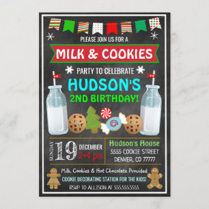 Invitación De Navidades De Leche Y Galletas