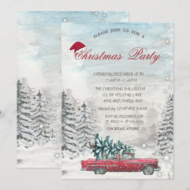 Invitación de Navidades de los bosques de pinos de (Anverso / Reverso)