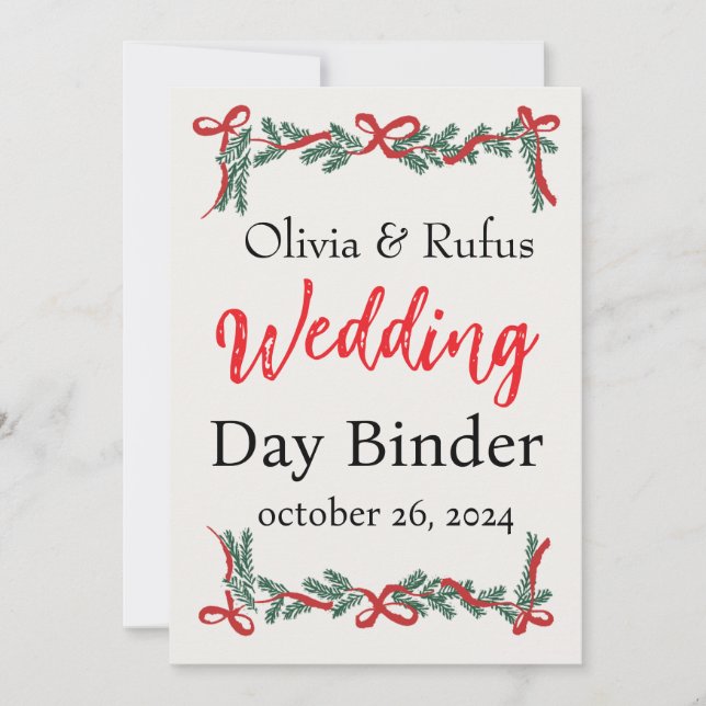 Invitación de Navidades de plantilla de binder de  (Anverso)