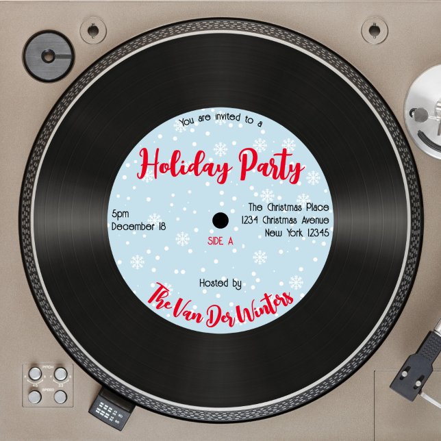 Invitación de Navidades de registro de vinilo de p (Subido por el creador)