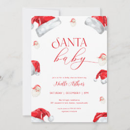 Invitación de navidades de Santa Baby Shower