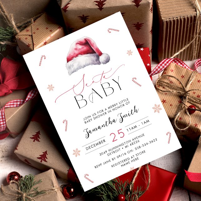 Invitación de navidades de Santa Baby Shower (Subido por el creador)