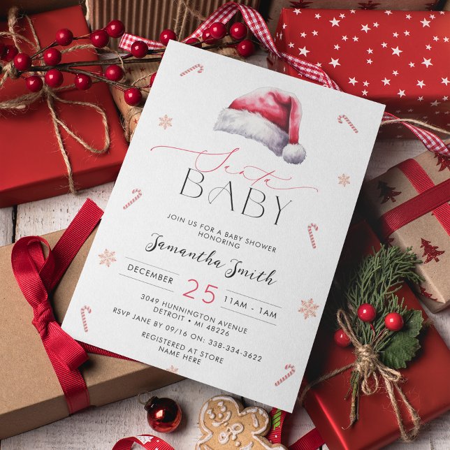 Invitación de navidades de Santa Baby Shower (Subido por el creador)