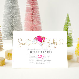 Invitación de navidades de Santa Baby Shower