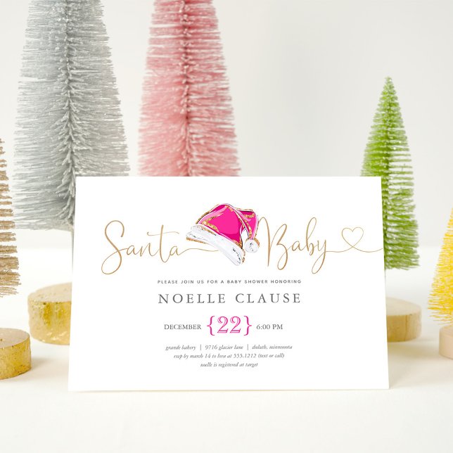 Invitación de navidades de Santa Baby Shower (Subido por el creador)