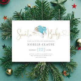 Invitación de navidades de Santa Baby Shower