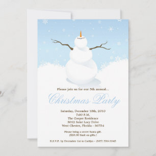 Invitación de Navidades de Snowman en invierno 5 h