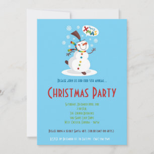 Invitación de Navidades de Snowman Snowflake 5x7