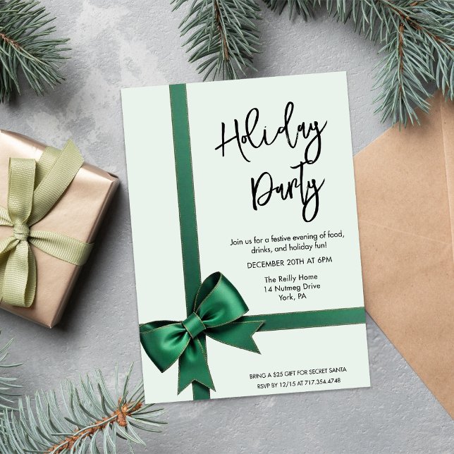 Invitación de Navidades de vacaciones de Green Bow (Subido por el creador)