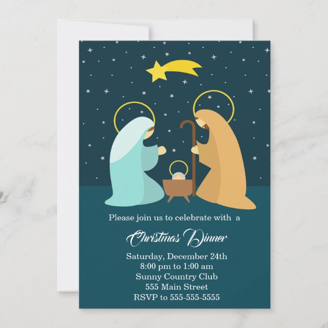 Invitación de navidades de vacaciones regalos nati (Anverso)