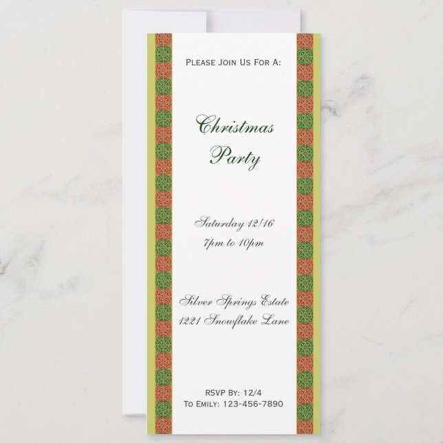 Invitación de Navidades del Personalizado Red Gree (Reverso)
