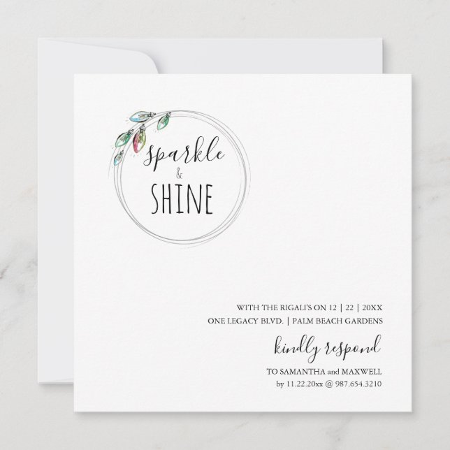 Invitación de Navidades escandinavos modernos y ún (Anverso)