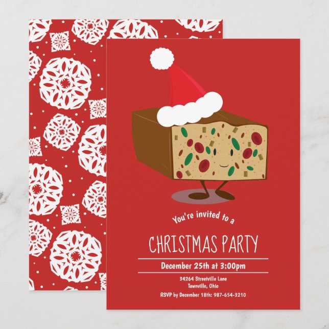 Invitación de Navidades Fiestas de Santa Hat (Anverso / Reverso)