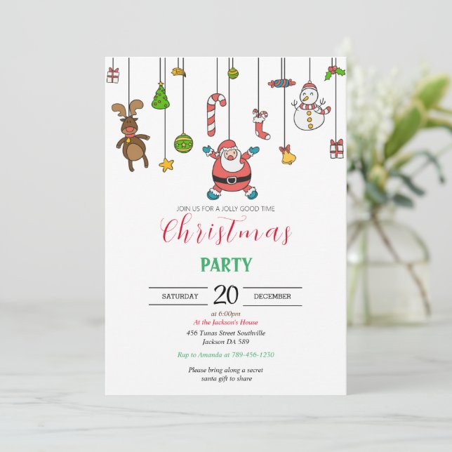 Invitación de navidades Imprimible Moderno (Anverso de pie)
