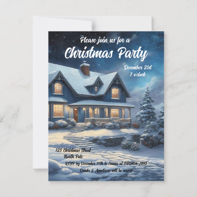 Invitación de Navidades personalizables (Anverso)