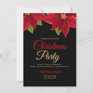 Invitación de navidades Poinsettia