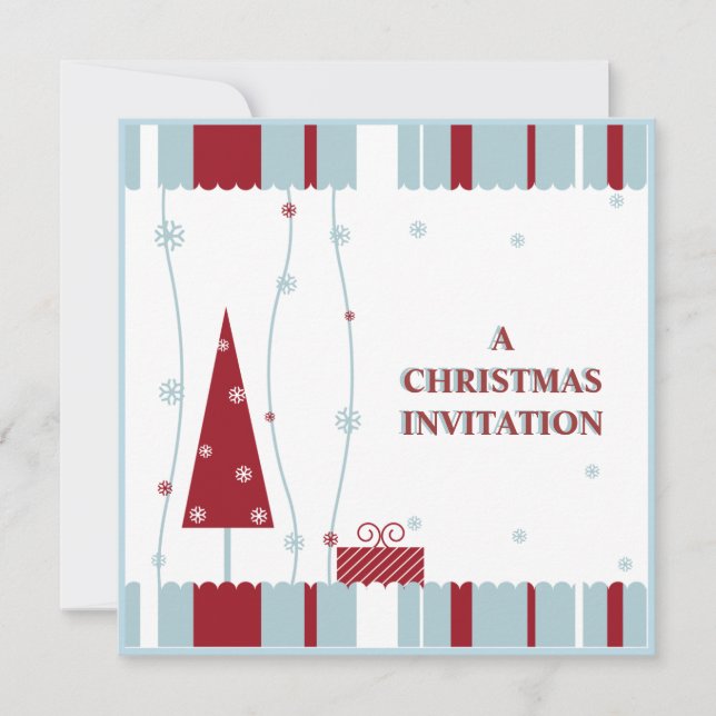 invitación de navidades rojos azules (Anverso)