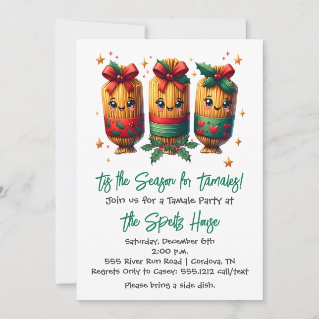 Invitación de navidades Tamale (Anverso)