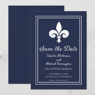 Invitación de Navy Fleur de Lis para guardar la fe