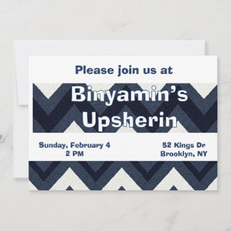 Invitación de Navy zigzag upsherin