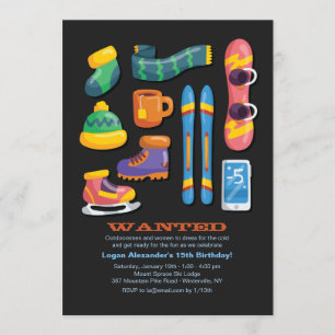 Invitación de Necesidades de Deportes de Invierno