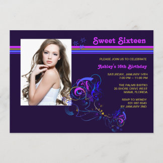 Invitación de neón de la foto de la noche