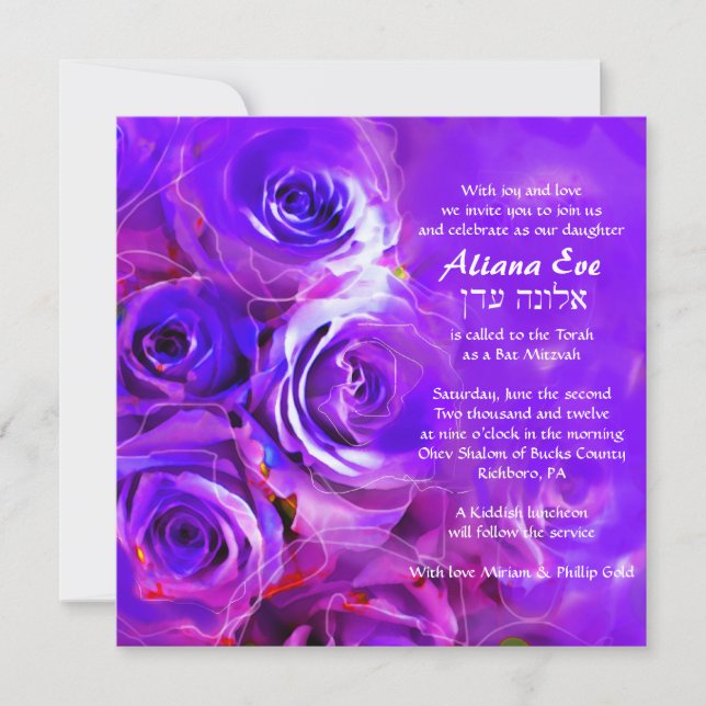 Invitación DE NEÓN de Mitzvah del palo de los (Anverso)