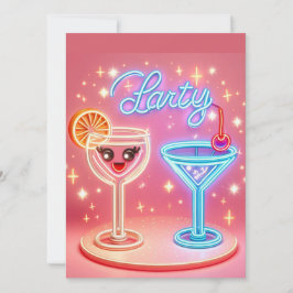 Invitación de neón para fiesta personalizada