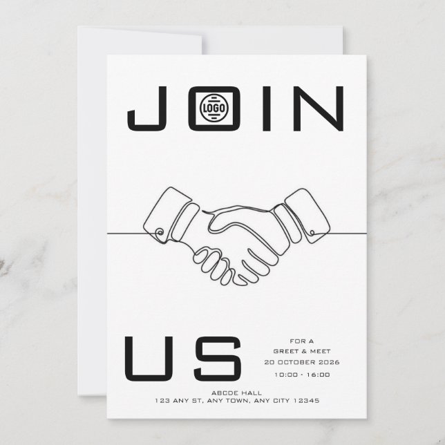 Invitación de Networking Empresarial con Línea Art (Anverso)