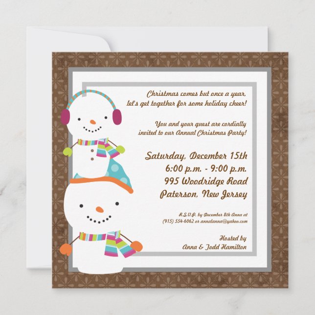 Invitación de nieve en invierno de invierno de inv (Anverso)