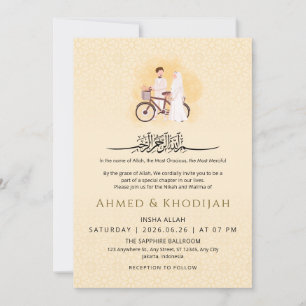 Invitación de Nikah de boda con patrón islámico pa