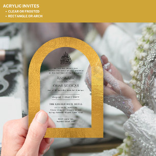 INVITACIÓN DE NIKAH WALIMA ACRÍLICA Elegante Islám