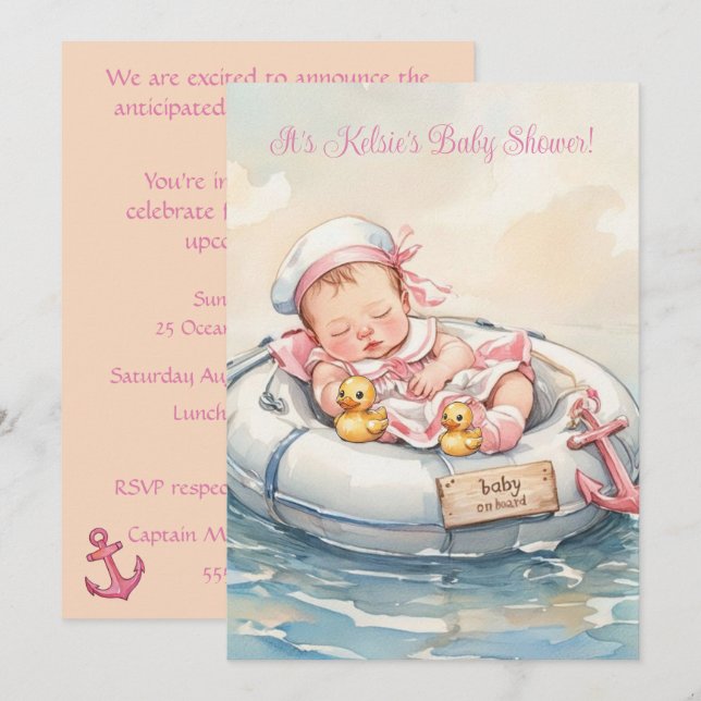 Invitación de niña a bordo (Anverso / Reverso)