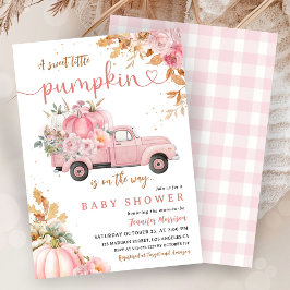 Invitación de niña de ducha de bebé de calabaza ro