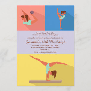 Invitación de niña de gimnasia