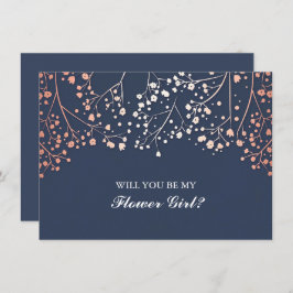 Invitación de niña de las flores con aliento de be