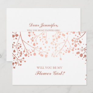 Invitación de niña de las flores con aliento de be