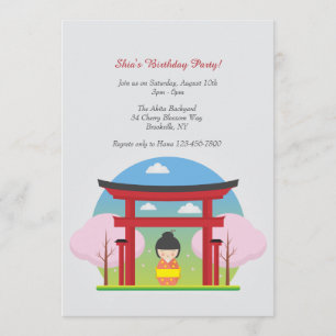 Invitación de niña japonesa