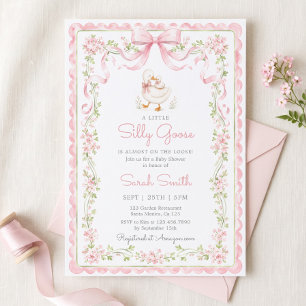 Invitación de niña para baby shower de Ganso Tonto