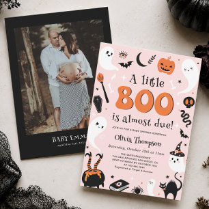 Invitación de niña para baby shower de Halloween A