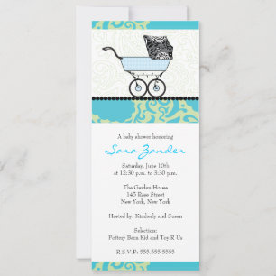 Invitación de niño Baby Shower - Carrito para bebé