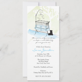 Invitación de niño Baby Shower - Cuna bebé