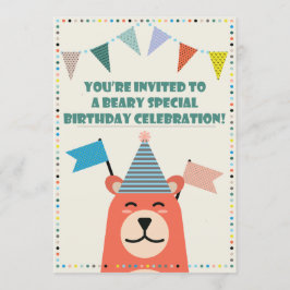 Invitación de niño de cumpleaños especial Beary