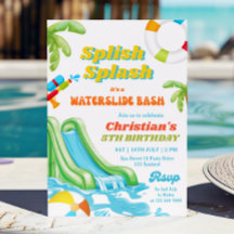 Invitación de niño de cumpleaños Fiesta de piscina