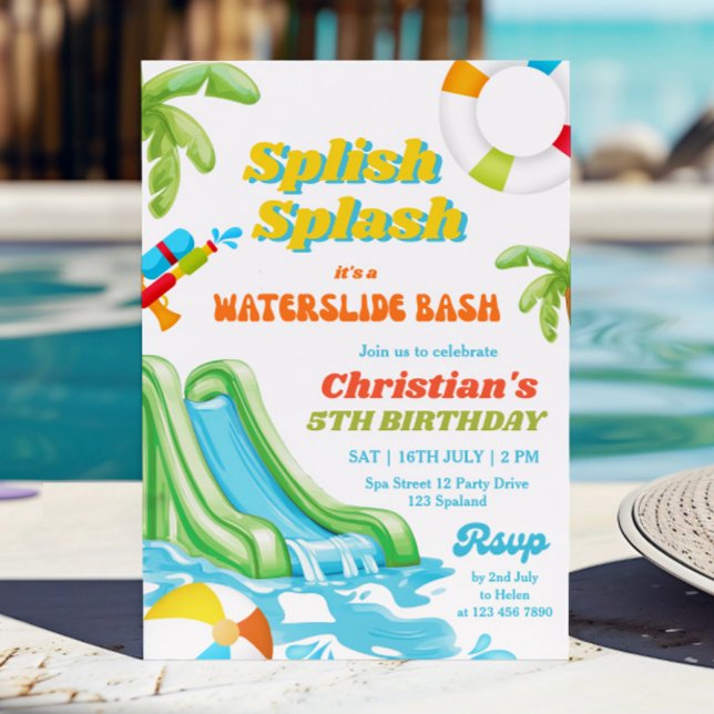 Invitación de niño de cumpleaños Fiesta de piscina (Subido por el creador)