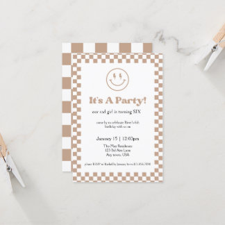 Invitación de Niño Genial a Cuadros Neutra